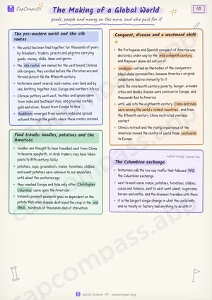 The Making of a Global World revision notes, page 1 of 5