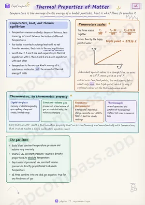 Thermal Properties of Matter revision notes, page 1 of 5