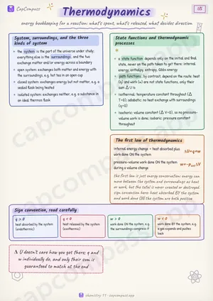 Thermodynamics revision notes, page 1 of 5