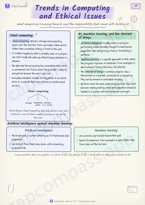 Trends in Computing and Ethical Issues revision notes, page 1 of 3