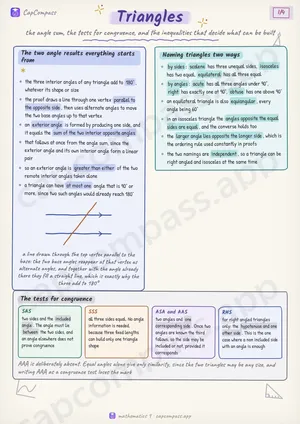 Triangles revision notes, page 1 of 4