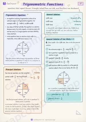 Trigonometric Functions revision notes, page 1 of 7