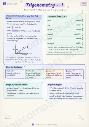 Trigonometry - 1 revision notes, page 1 of 4