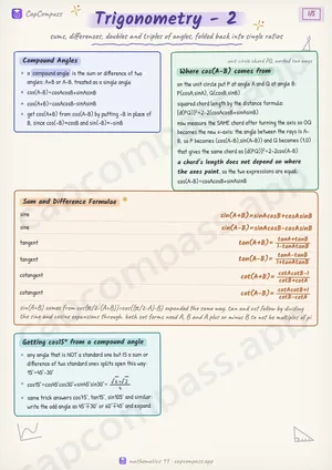 Trigonometry - 2 revision notes, page 1 of 5
