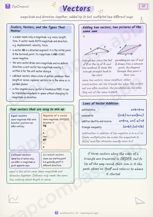 Vectors revision notes, page 1 of 7