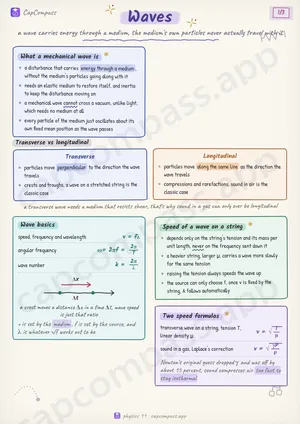 Waves revision notes, page 1 of 3