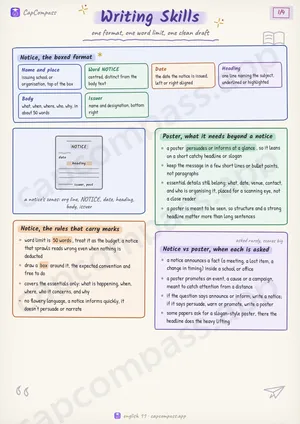 Writing Skills revision notes, page 1 of 4