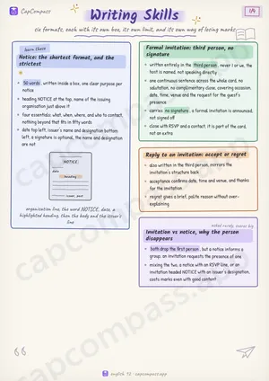 Writing Skills revision notes, page 1 of 4